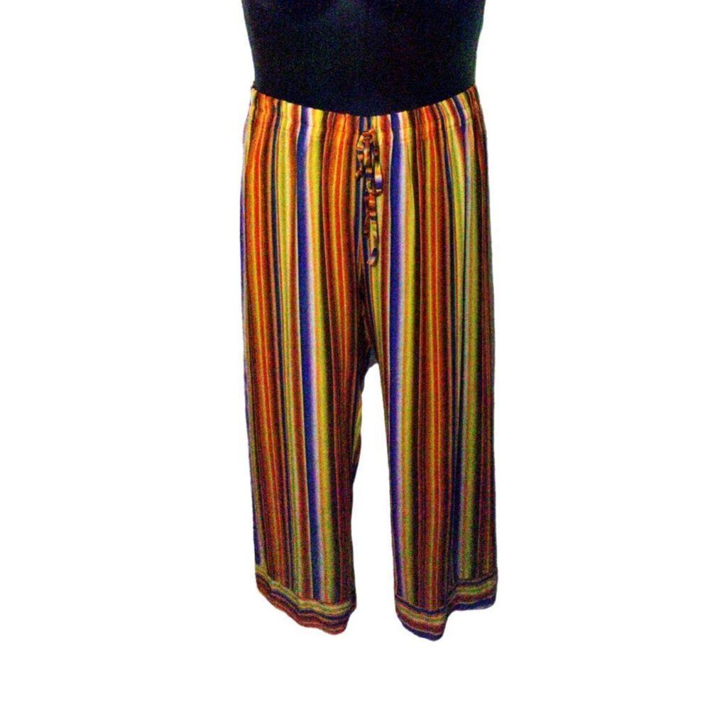 PRONTO MODA Rainbow Stripped Elastic Waist Pants
